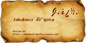 Jakubecz Ágota névjegykártya